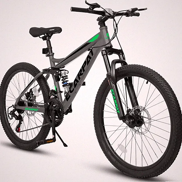 24" Mountain Bike 21-Speed Bicycle Full Suspension Disc Brake Unisex Teen Adult