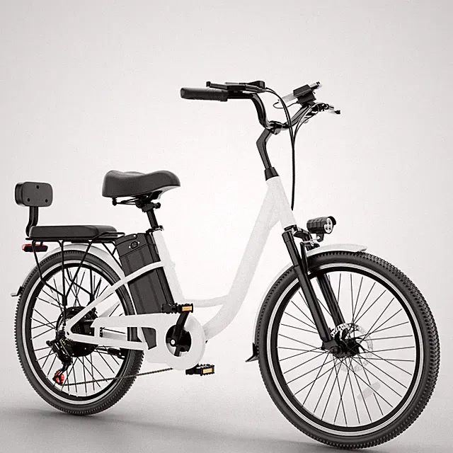 500W 48V 20AH 25MPH Electric Bike 2Seat 24'' Fat Tire City Commuter Travel eBike