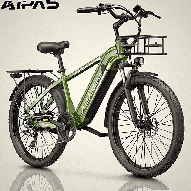 Aipas 20"E-Mountain bike Fat Tire 48V 18AH Electric Bike 1100W Peak for Adult