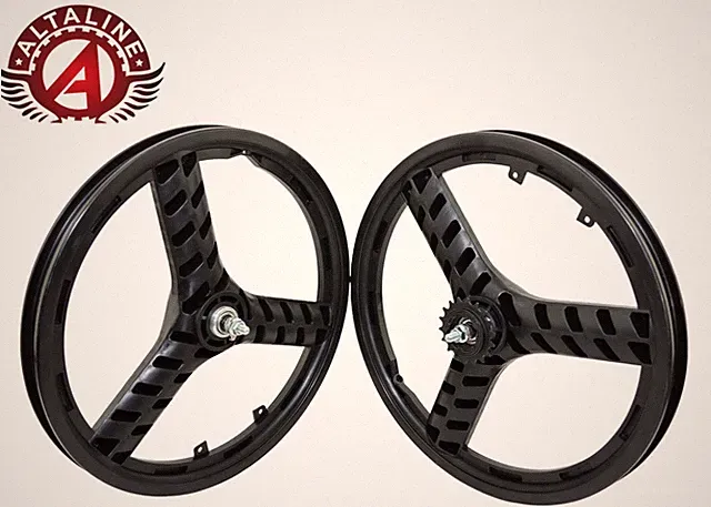 ALTALINE 20” BMX GT Style 3-Spoke Mag Wheel Black Front or Freewheel 3/8” Axle.