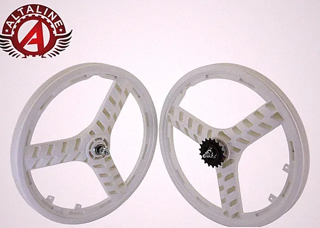 ALTALINE 20” BMX GT Style 3-Spoke Mag Wheel White Front or Freewheel 3/8” Axle.