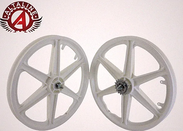 ALTALINE 20” GT Style BMX Mag Wheel White 6-Spoke Front or Freewheel 3/8 Axle.