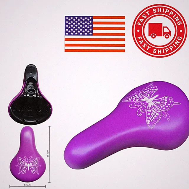 Childrens Bike Seat for 14 to 24 Inch Bikes Comfortable Foam Cushion Purple