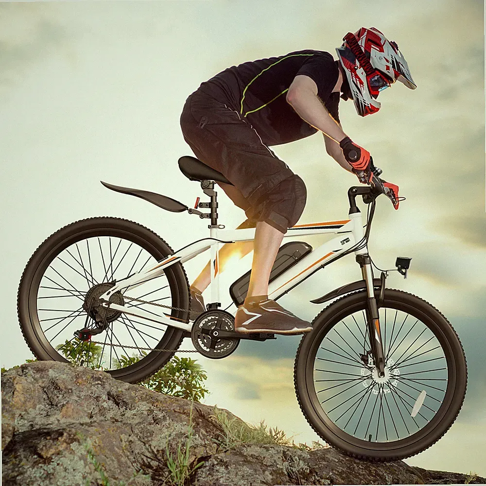 Electric Bike 500W for Adults City Commuting E-bike Mountain Bicycle 600WH white